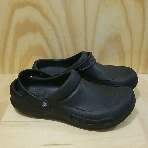 Crocs Non-Slip BISTRO Work Shoes Clogs Closed Toe Black Lock Mens size 13 - Picture 1 of 8